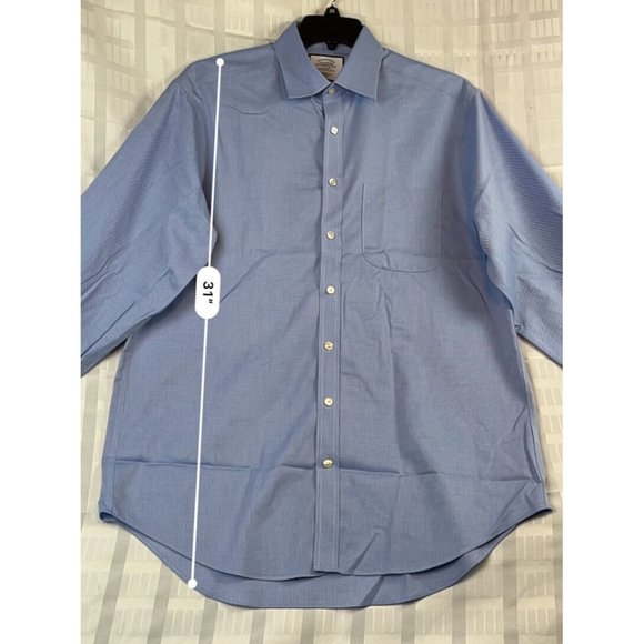 charles tyrwhitt men dress shirt jermyn street london Non Iron Classic Fit Blue - Picture 3 of 7